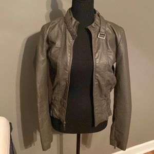 Grey Faux leather jacket